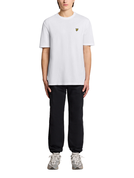 Lyle & Scott Cotton Regular Fit Short Sleeve Popcorn Jacquard T-Shirt, 626 White - view 2, 626 White