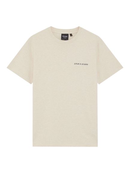 Lyle & Scott Cotton Regular Fit Short Sleeve Sciprt Logo T-Shirt, Ice Cream Marl, Ice Cream Marl