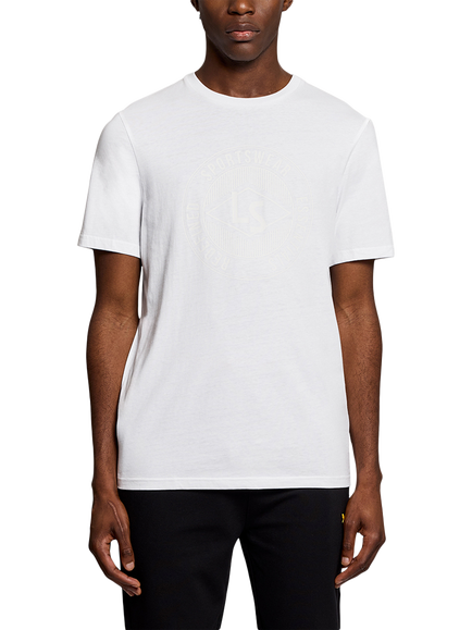 Lyle & Scott Cotton Blend  Fit Short Sleeve Sports Graphic T-Shirt, White