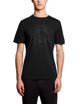 Lyle & Scott Cotton Blend  Fit Short Sleeve Sports Graphic T-Shirt, Jet Black