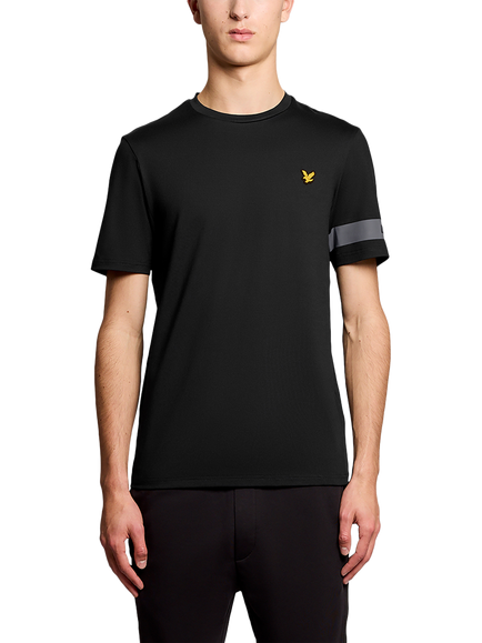 Lyle & Scott Cotton Blend Sports Sleeve Branded T-Shirt, Grey, Jet Black