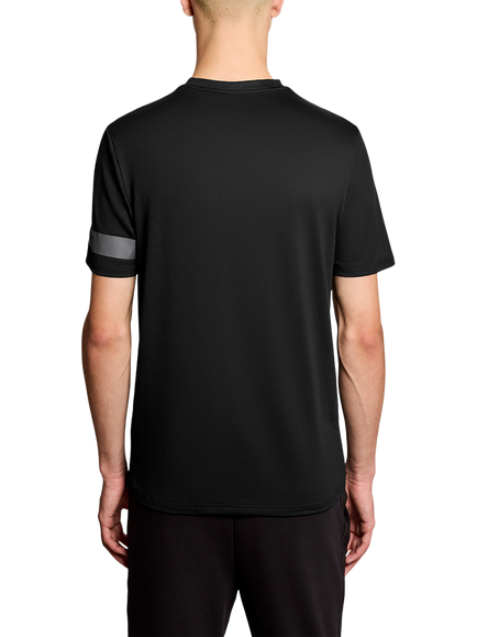 Lyle & Scott Cotton Blend Sports Sleeve Branded T-Shirt, Grey - view 2, Jet Black