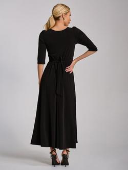 Jolie Moi Ruched Waist Jersey Maxi Dress, Black - view 2, Black