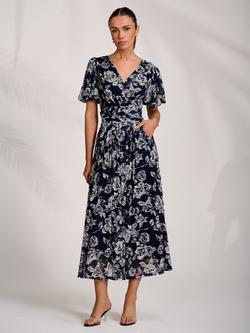 Jolie Moi Floral Lace Maxi Dress, Navy, Navy