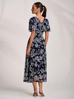 Jolie Moi Floral Lace Maxi Dress, Navy - view 2, Navy