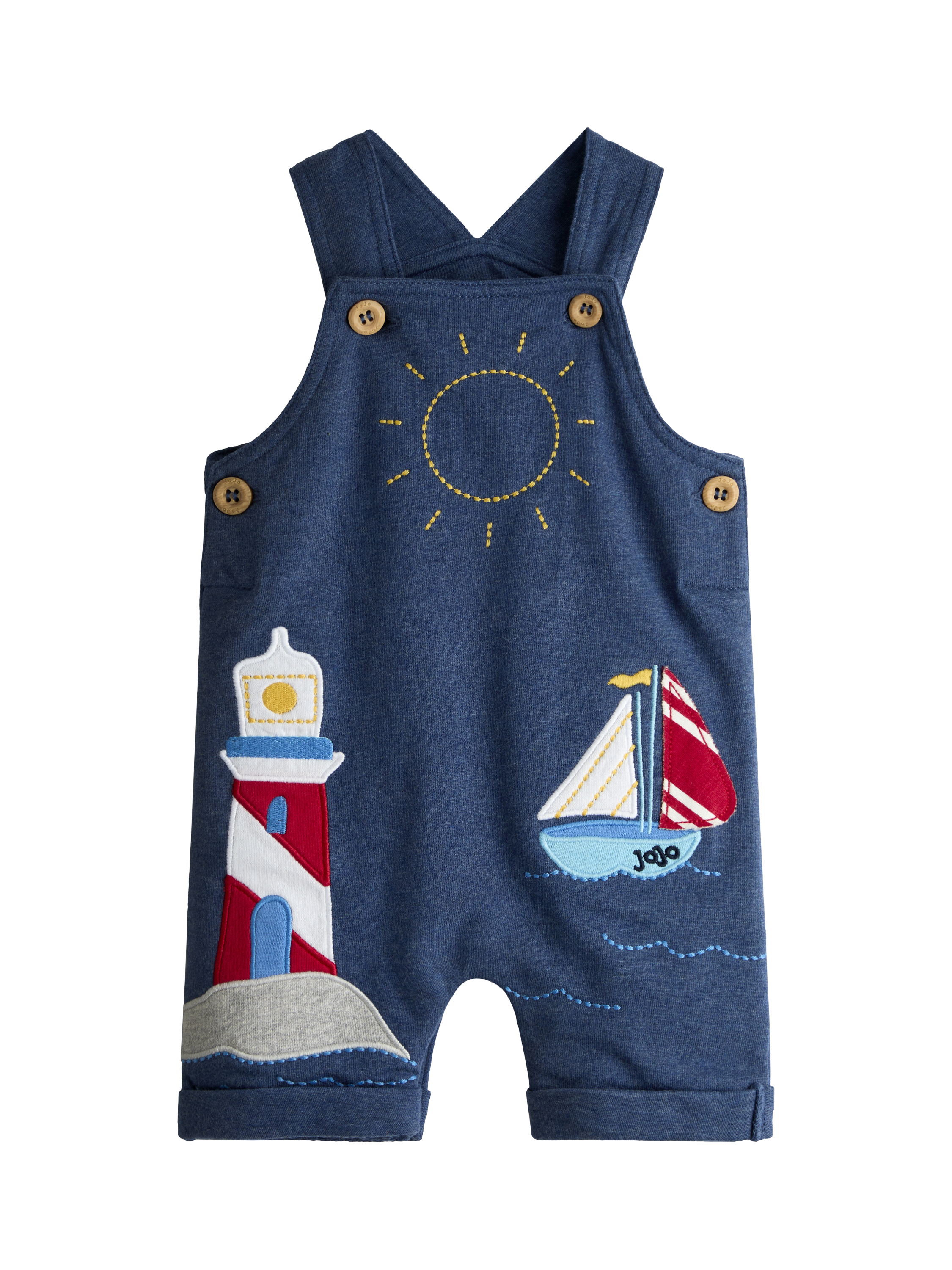 JoJo Maman Bébé Baby Lighthouse and Sailboat Dungaree and T-Shirt Set ...