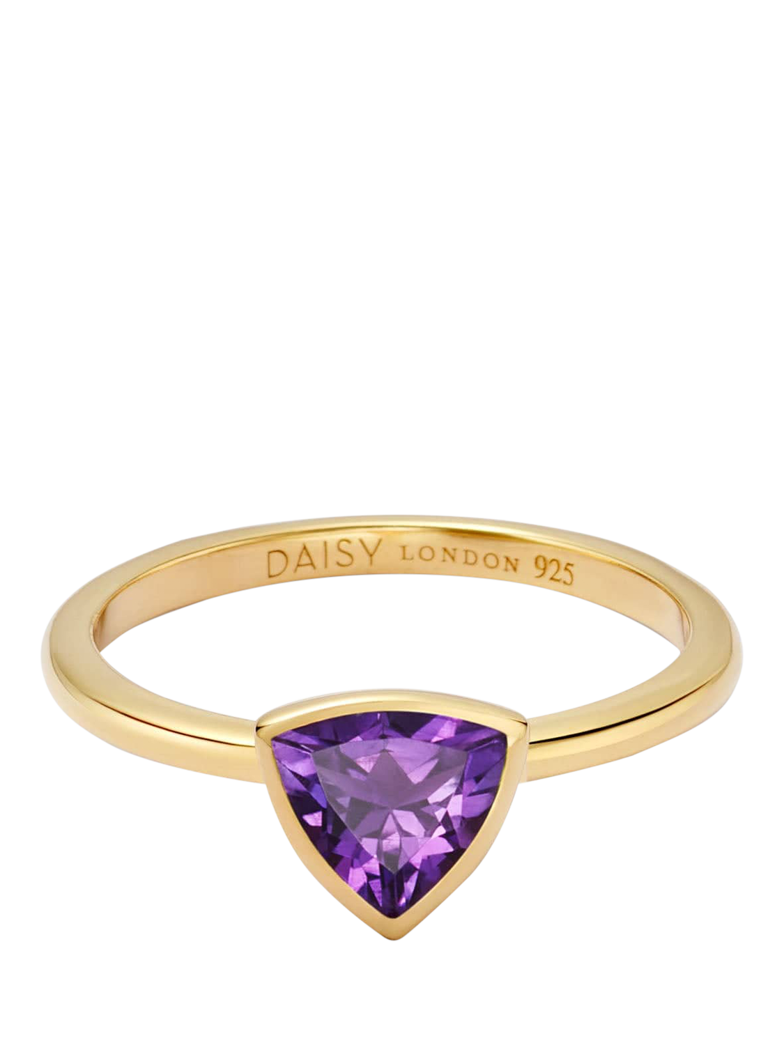 Product image 1 of 3, which shows Daisy London Amethyst Birthstone Ring, Yellow Gold, J