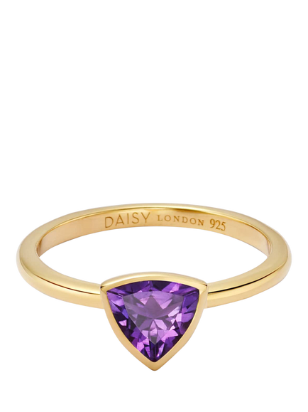 Daisy London Amethyst Birthstone Ring, Yellow Gold