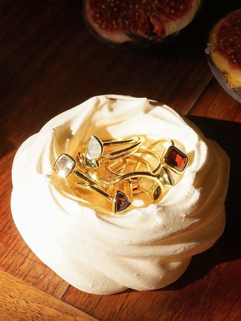 Product image 2 of 3, which shows Daisy London Amethyst Birthstone Ring, Yellow Gold, J