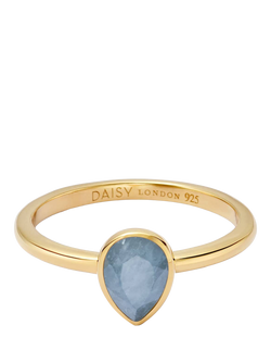 Daisy London Aquamarine Birthstone Ring, Yellow Gold