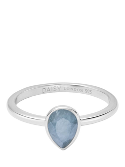 Daisy London Aquamarine Birthstone Ring, Silver