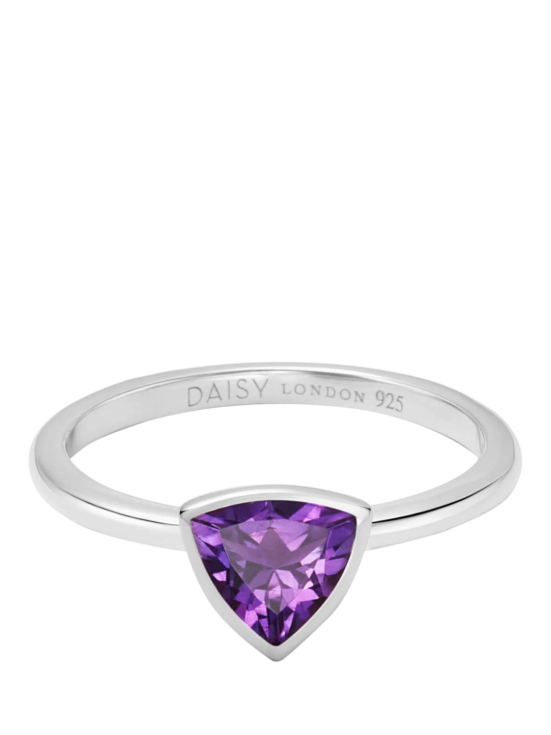 Product image 1 of 3, which shows Daisy London Amethyst Birthstone Ring, Silver, J
