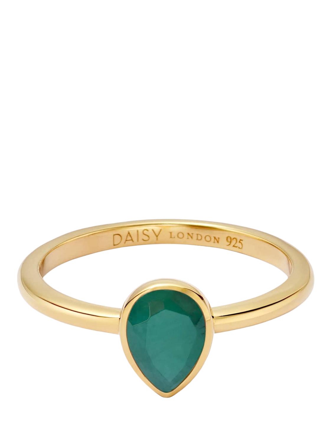 Product image 1 of 11, which shows Daisy London Emerald Birthstone Ring, Yellow Gold, J