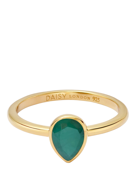 Daisy London Emerald Birthstone Ring, Yellow Gold