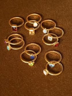 Daisy London Moonstone Birthstone Ring - view 2, Yellow Gold