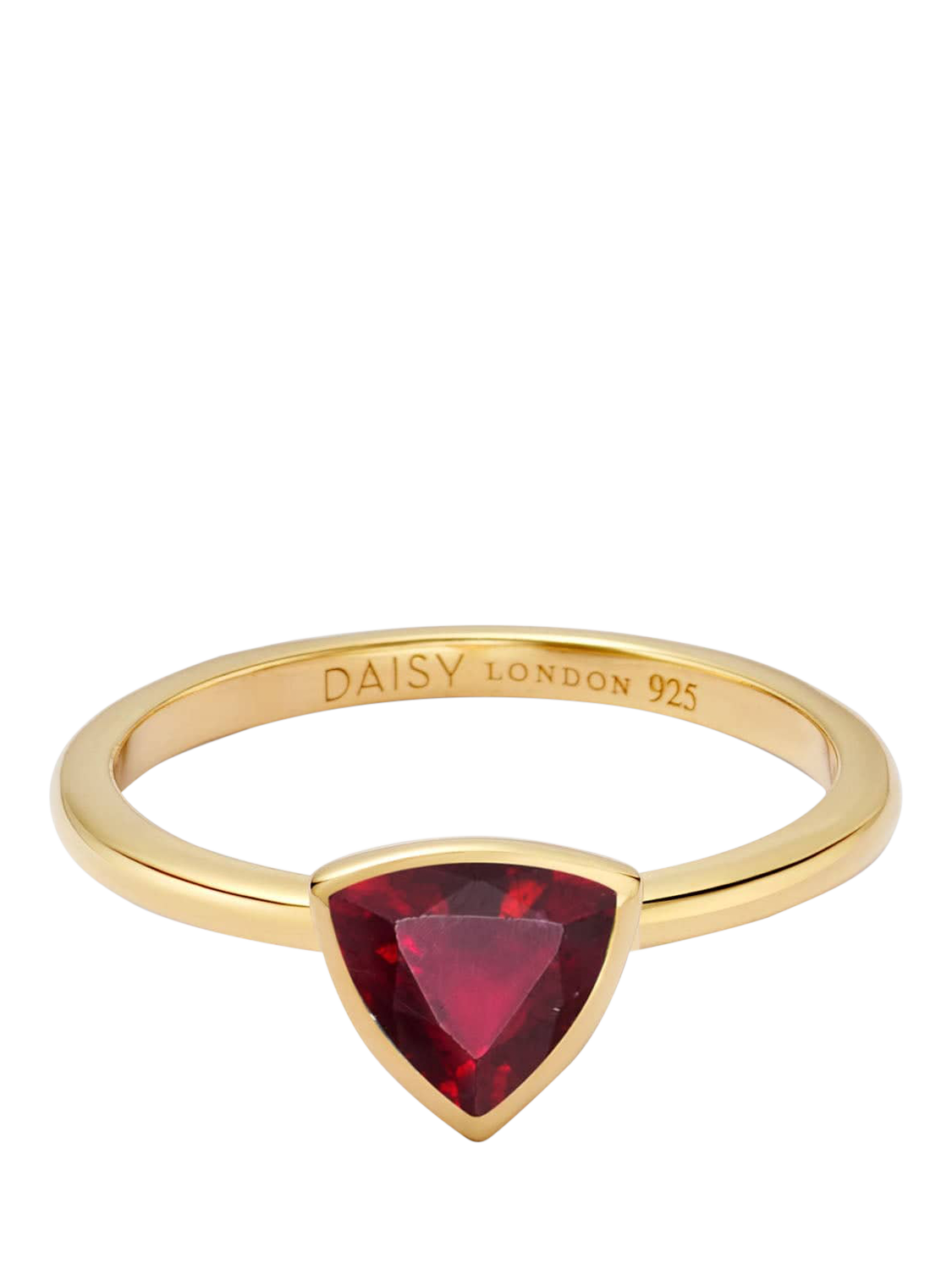 Product image 1 of 3, which shows Daisy London Ruby Birthstone Ring, Yellow Gold, J