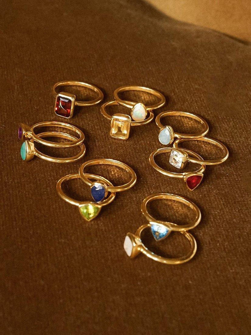 Product image 2 of 3, which shows Daisy London Ruby Birthstone Ring, Yellow Gold, J