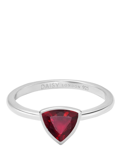 Daisy London Ruby Birthstone Ring, Silver
