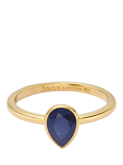 Daisy London Sapphire Birthstone Ring, Yellow Gold