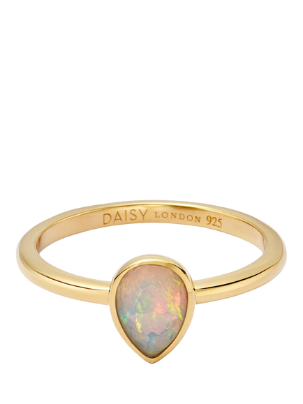 Daisy London Blue Topaz Birthstone Ring, Yellow Gold