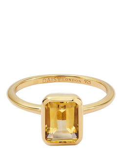 Daisy London Citrine Birthstone Ring, Yellow Gold