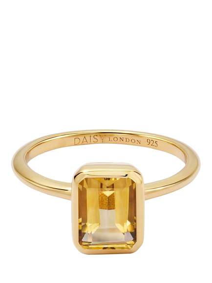 Daisy London Citrine Birthstone Ring, Yellow Gold