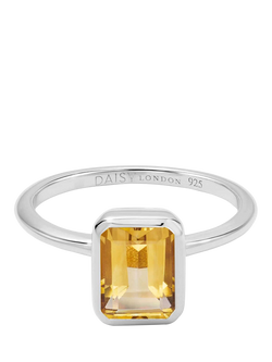 Daisy London Citrine Birthstone Ring, Silver