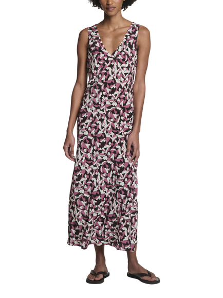 ASCENO Provence Botanical Pure Silk Dress, Multi, Multi