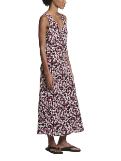 ASCENO Provence Botanical Pure Silk Dress, Multi - view 2, Multi