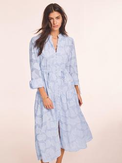 Mint Velvet Floral Shirt Midi Dress, Blue/Multi - view 2, Blue/Multi