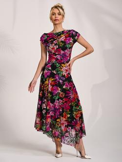 Jolie Moi Floral Draped Lace Maxi Dress, Multi, Multi