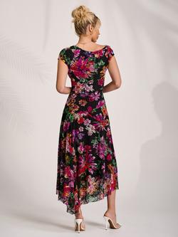 Jolie Moi Floral Draped Lace Maxi Dress, Multi - view 2, Multi