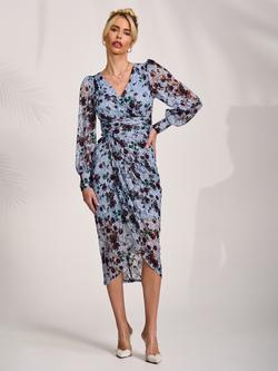 princess polly baby blue dress Floral Bodycon Dress With Ruched Off-shoulder Design on Luulla main image 1