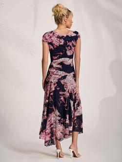 Jolie Moi Abstract Draped Lace Maxi Dress, Pink - view 2, Pink