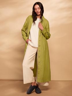 Celtic & Co. Longline Overshirt Linen Blend Dress, Lime Green, Lime Green
