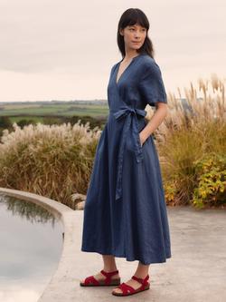 Celtic & Co. V-Neck Wrap Midi Dress, Denim Blue, Denim Blue