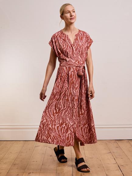 Celtic & Co. Abstract Pleat Midi Dress, Pink, Pink