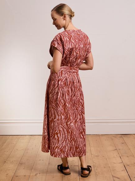 Celtic & Co. Abstract Pleat Midi Dress, Pink - view 2, Pink