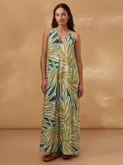 Celtic & Co. Sleeveless V-Neck Maxi Swing Dress, Green Multi, Green Multi