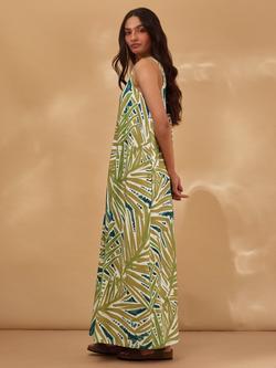 Celtic & Co. Sleeveless V-Neck Maxi Swing Dress, Green Multi - view 2, Green Multi