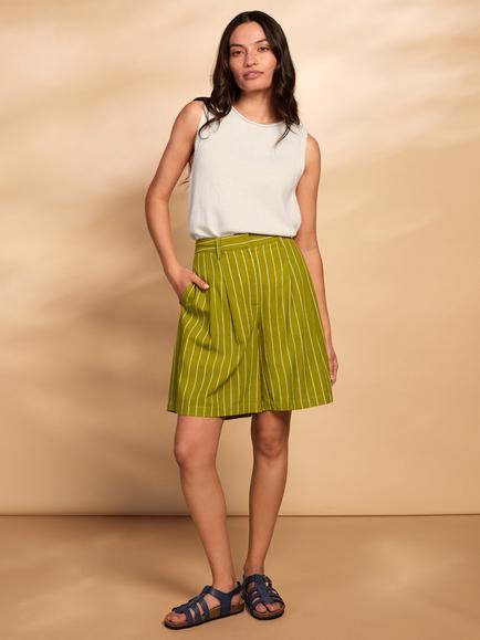 Celtic & Co. Pleat Front City Shorts, Lime Green, Lime Green