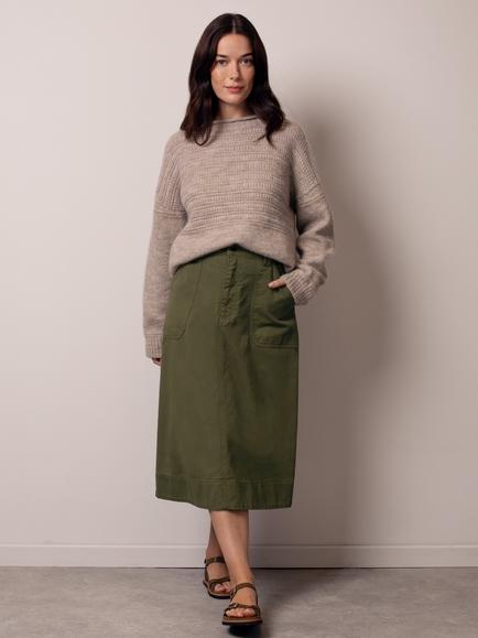 Celtic & Co. A-Line Twill Skirt, Dark Olive, Dark Olive