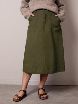 Celtic & Co. A-Line Twill Skirt, Dark Olive - view 2, Dark Olive