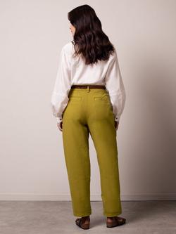 Celtic & Co. Pleat Front Tapered Trousers, Green Ochre - view 2, Green Ochre