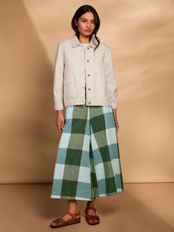 Celtic & Co. Wide Leg Ankle Grazer Trousers, Green Multi, Green Multi