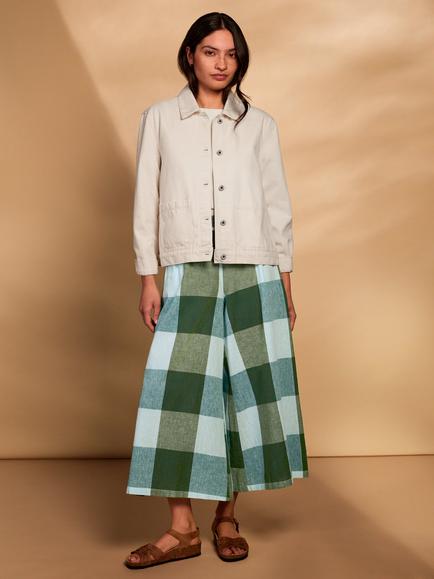 Celtic & Co. Wide Leg Ankle Grazer Trousers, Green Multi, Green Multi