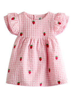 JoJo Maman Bébé Kids' Gingham Top and Shorts Set, Light Pink - view 2, Light Pink