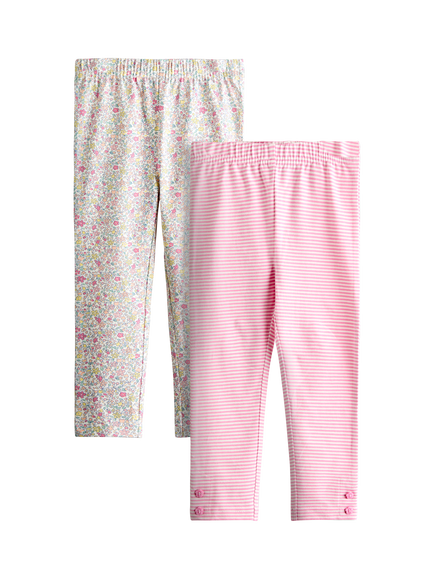 JoJo Maman Bébé Kids' Leggings, Pack of 2, Light Pink, Light Pink
