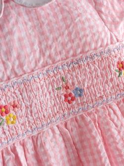 JoJo Maman Bébé Kids' Appliqué Smocked Dress, Light Pink - view 2, Light Pink