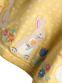 JoJo Maman Bébé Kids' Appliqué Button Front Dress, Mid Yellow - view 2, Mid Yellow